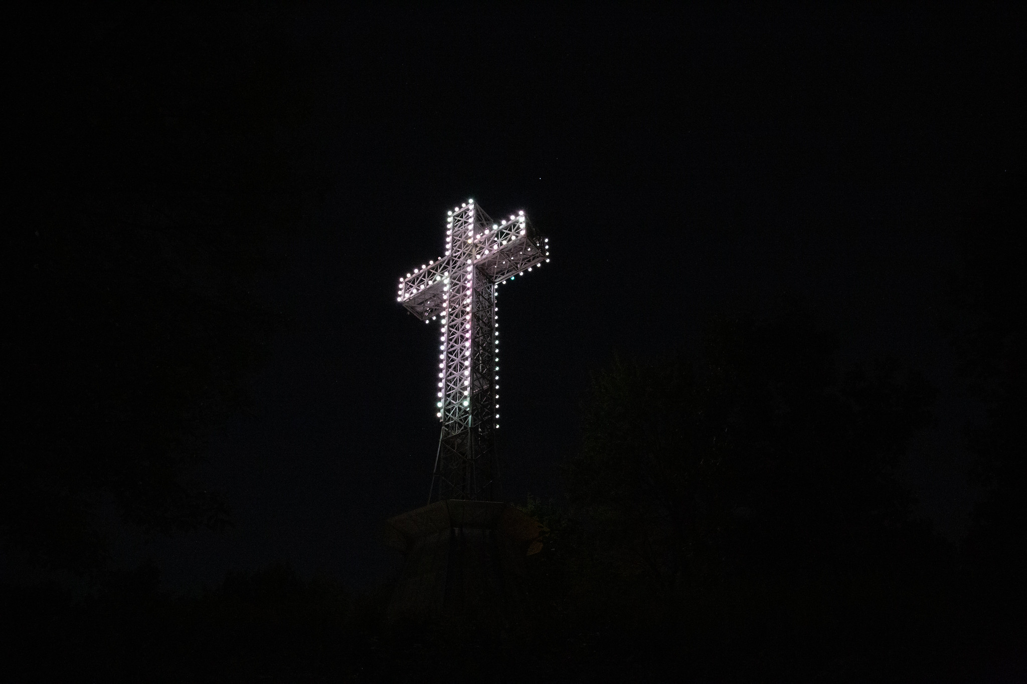 Mount Royal Cross at Night