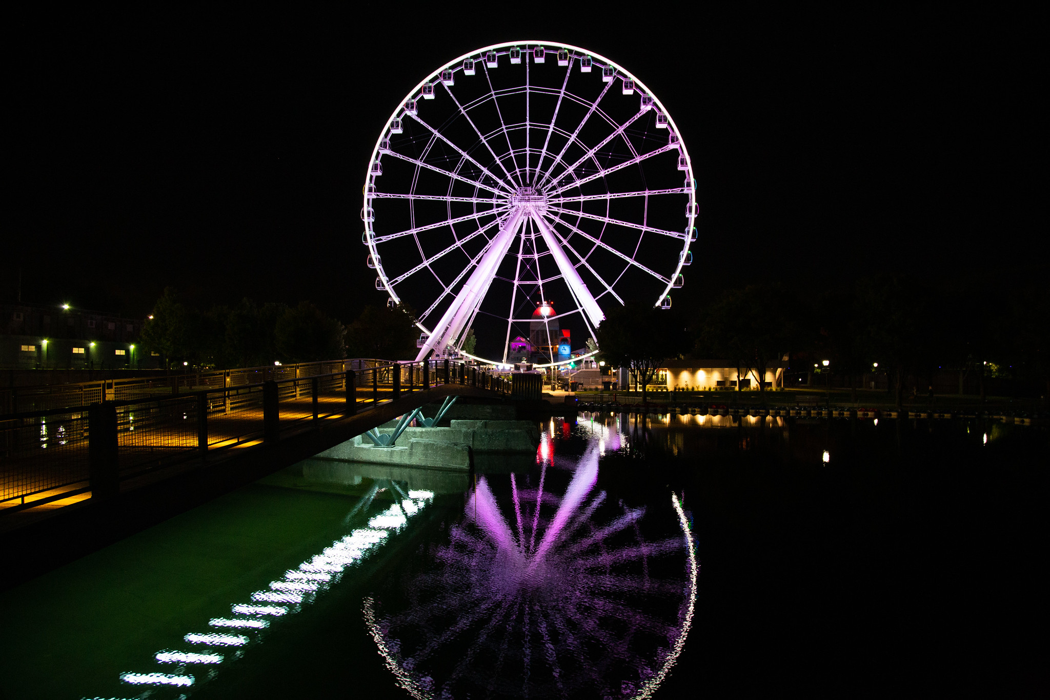 Montreal ferris wheel at night