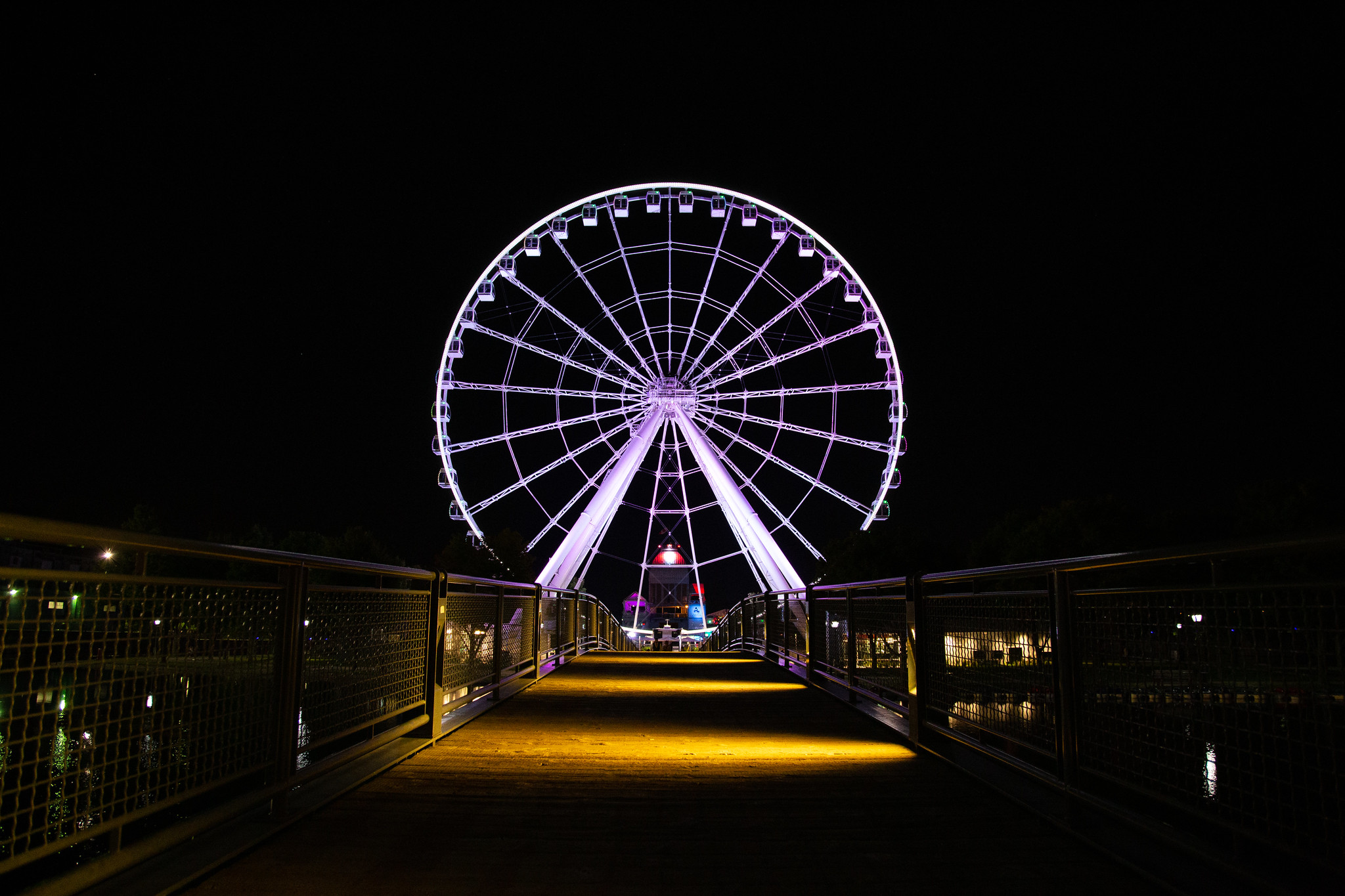 Montreal ferris wheel at night